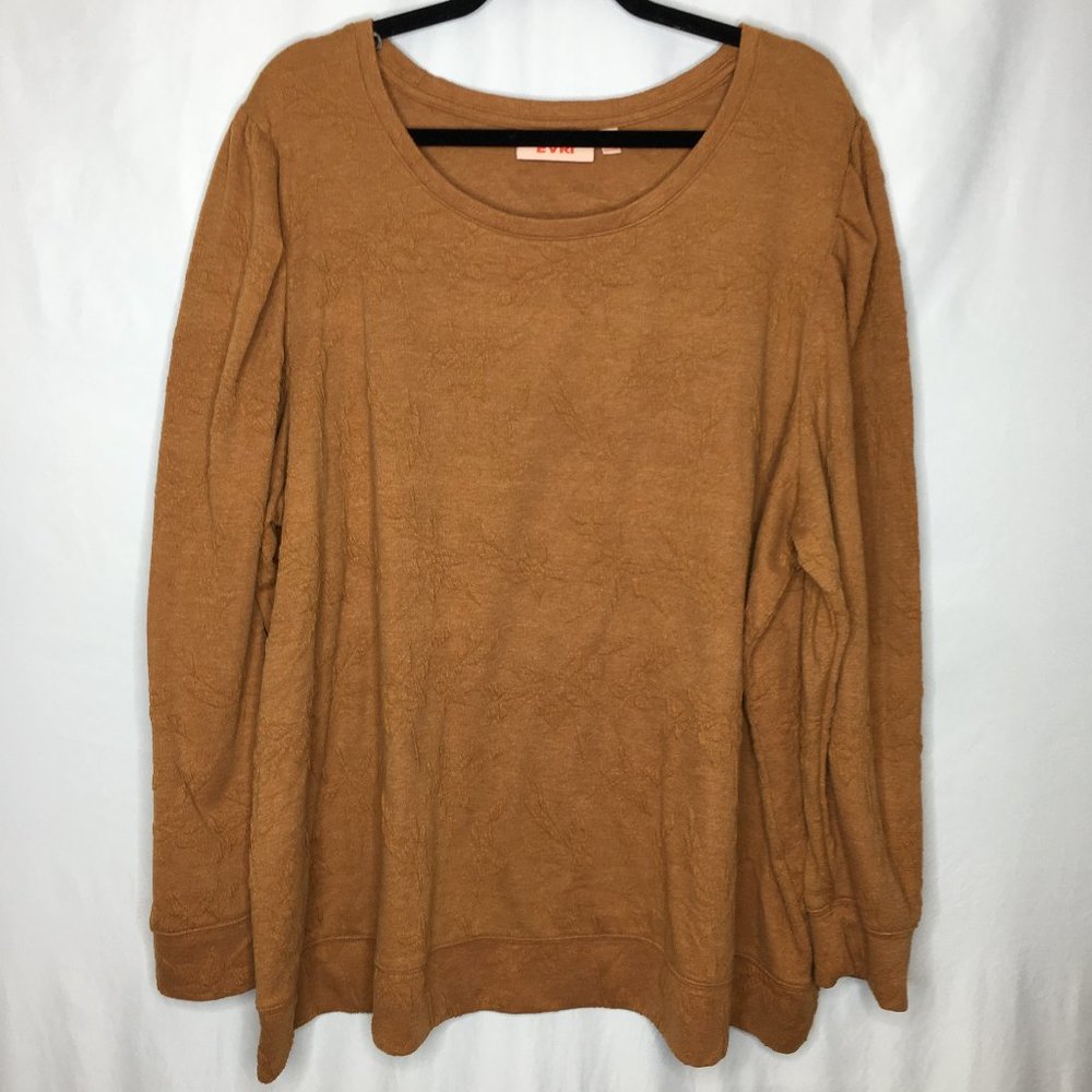 EVRI textured burnt orange long sleeve top plus size 3X AX10